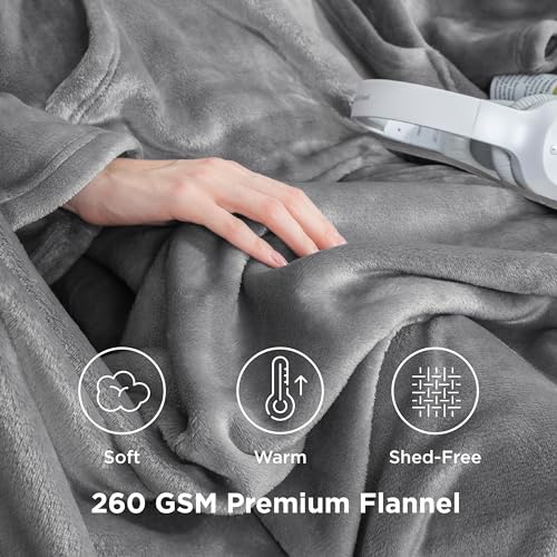 Bedsure Wearable Blanket with Sleeves - Grey, 150 x 200 cm