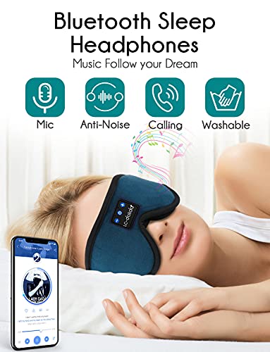 LC-dolida 3D Sleep Mask with Headphones, Indigo Blue