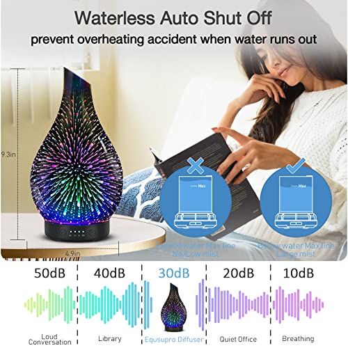 Ultrasonic Aroma Diffuser with Handmade Glass - 7 Colors