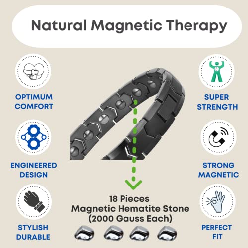 Titanium Magnetic Therapy Hematite Bracelet for Men