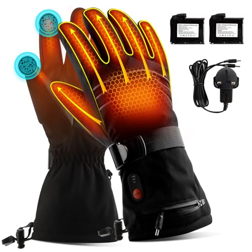 ABXMAS Waterproof Heated Gloves, 6 Hours Battery, 3 Levels