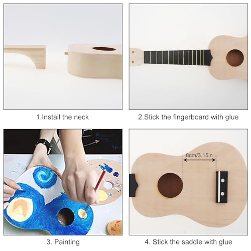 DIY Ukulele Kit - Soprano Size, Handmade