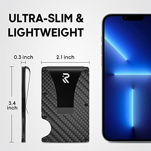 RealPlus Carbon Fiber RFID Blocking Wallet Men's Clip