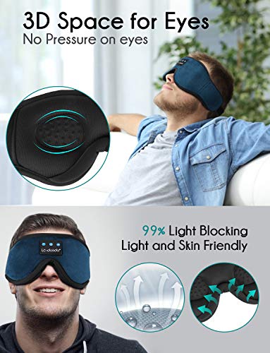 LC-dolida 3D Sleep Mask with Headphones, Indigo Blue