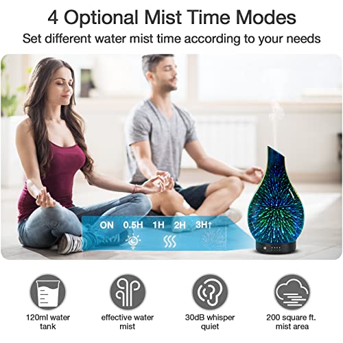 Ultrasonic Aroma Diffuser with Handmade Glass - 7 Colors