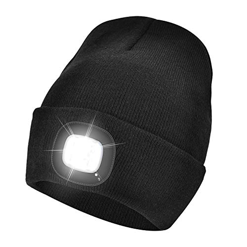 USB Rechargeable Lighted Beanie Cap | Hands-Free Headlamp
