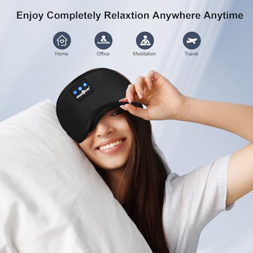 Bluetooth Sleep Headphones Eye Mask for Side Sleepers/Nap/Travel