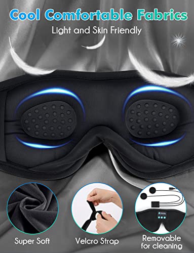 LC-dolida 3D Sleep Mask with Headphones, Indigo Blue