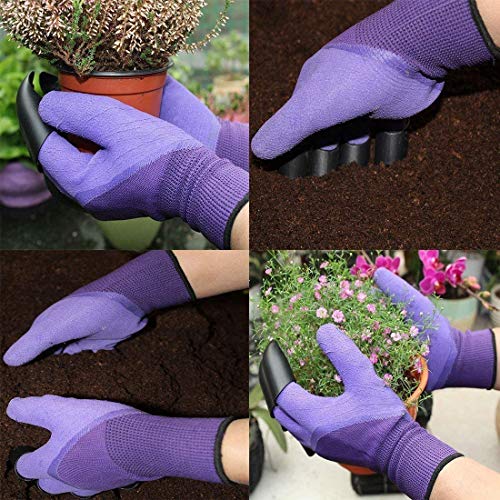 Purple Garden Genie Gloves with Claws - 2 Pairs