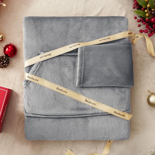 Bedsure Wearable Blanket with Sleeves - Grey, 150 x 200 cm