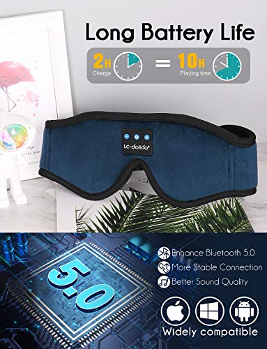 LC-dolida 3D Sleep Mask with Headphones, Indigo Blue