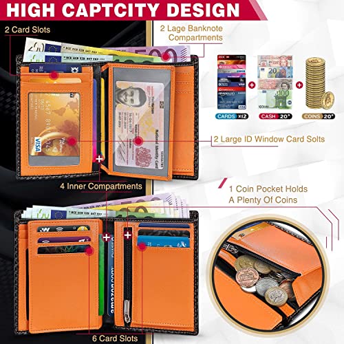 TEEHON RFID Blocking Carbon Fiber Leather Wallet