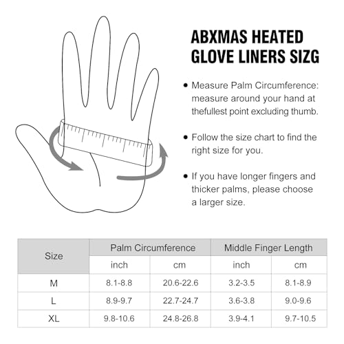 ABXMAS Waterproof Heated Gloves, 6 Hours Battery, 3 Levels