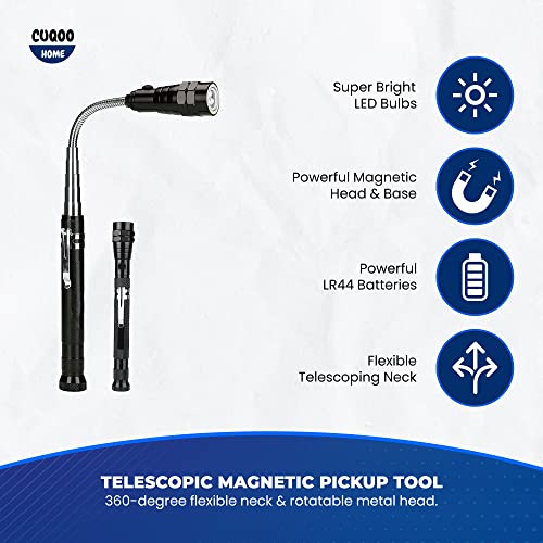 Telescopic Magnetic Pickup Tool with LED - Flexible & Rotatable Head