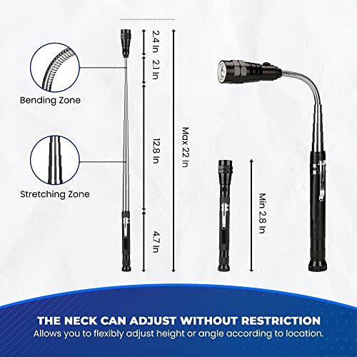 Telescopic Magnetic Pickup Tool with LED - Flexible & Rotatable Head