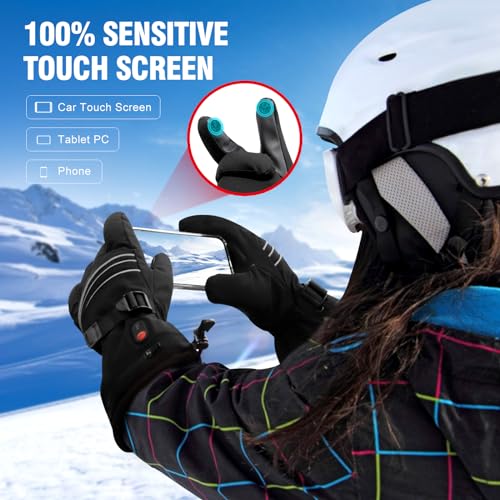 ABXMAS Waterproof Heated Gloves, 6 Hours Battery, 3 Levels