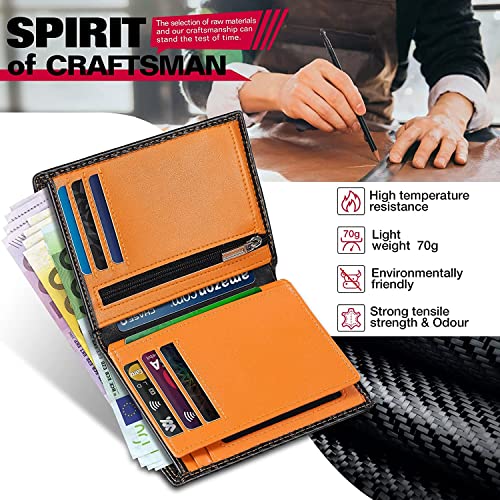 TEEHON RFID Blocking Carbon Fiber Leather Wallet