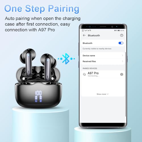 Wireless Bluetooth Earbuds with HiFi Stereo and IP7 Waterproof