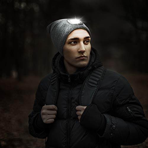 USB Rechargeable Lighted Beanie Cap | Hands-Free Headlamp