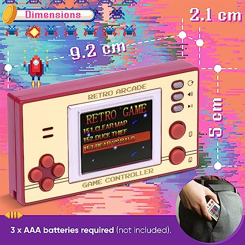 Pocket Retro Gaming Console - 150 Games, Immersive Sound