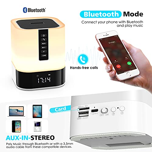 Bluetooth Speaker Night Light, 5-in-1 Bedside Gadget