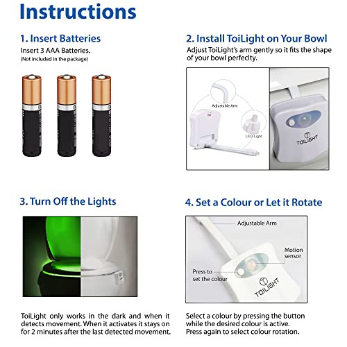 Toilet Bowl Night Light - Motion Sensor Fun Gadget