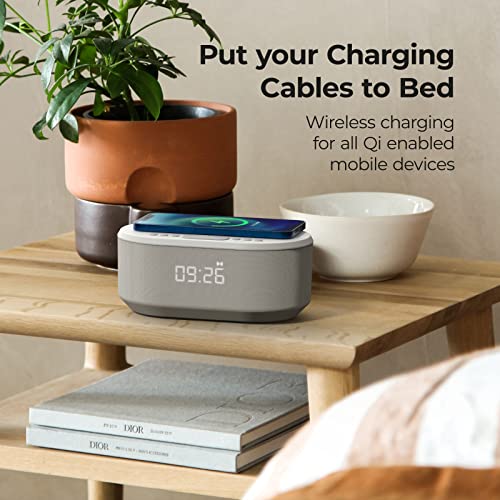Wireless Charging Alarm Clock with Bluetooth Speaker