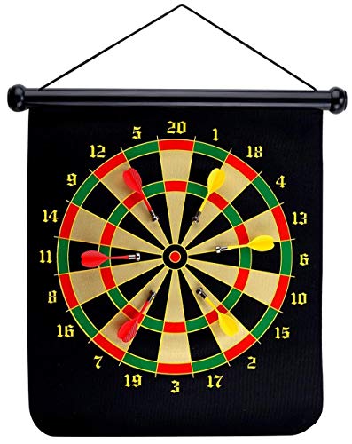 GrassVillage Magnetic Dartboard Set - 6 Darts Included