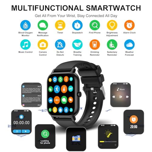 Smartwatch: Make/Answer Calls, Heart Rate, Sports, IP68