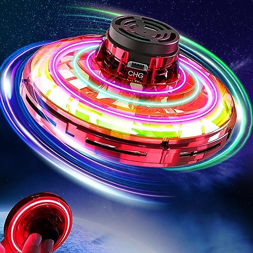 Hand Controlled Mini Flying Spinner Drone - Red