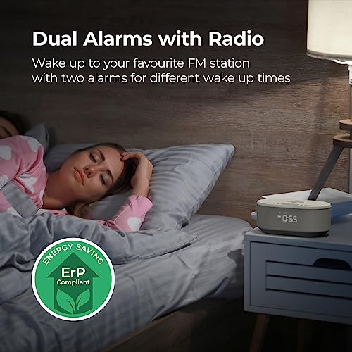 Wireless Charging Alarm Clock with Bluetooth Speaker