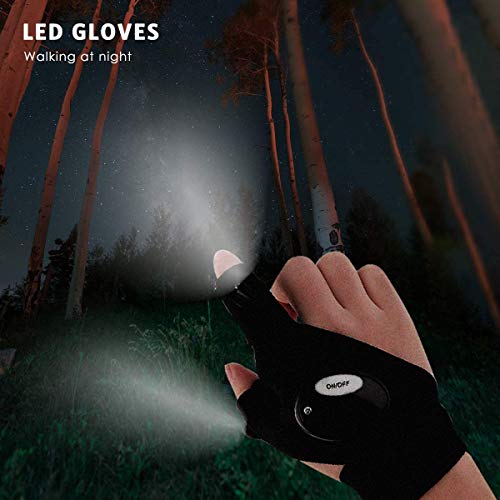 LED Flashlight Gloves for Outdoor Activities & Gifts