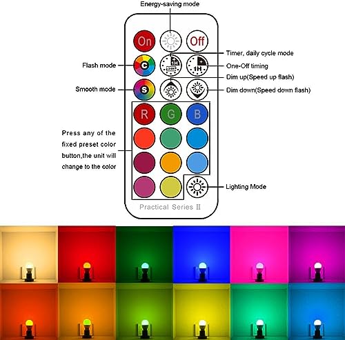 Dimmable Colour Changing RGBW LED Light Bulb - 12 Colors