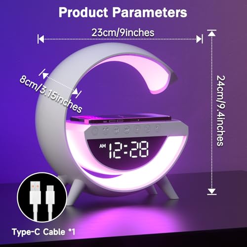 Wireless Charger Atmosphere Lamp with Bluetooth Speaker