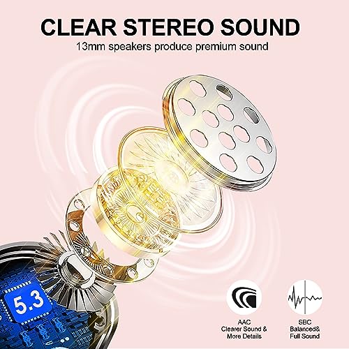 Wireless Earbuds: Bluetooth 5.3 HiFi Stereo Headphones