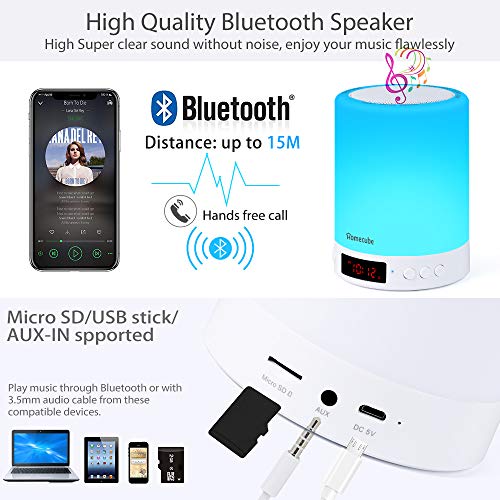 Homecube Bluetooth Speaker Lamp with Alarm, Radio - Perfect Gift