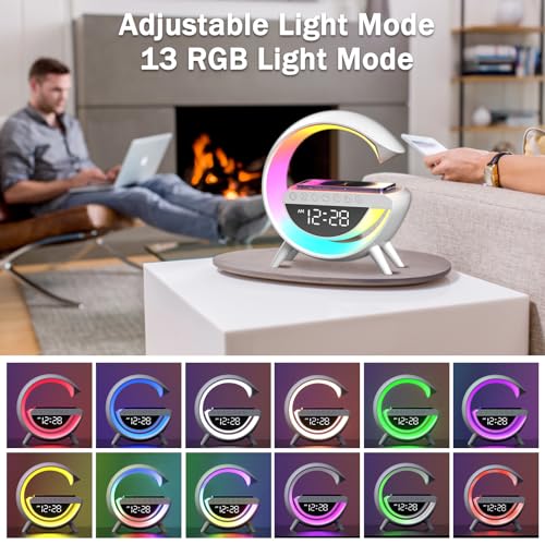Wireless Charger Atmosphere Lamp with Bluetooth Speaker