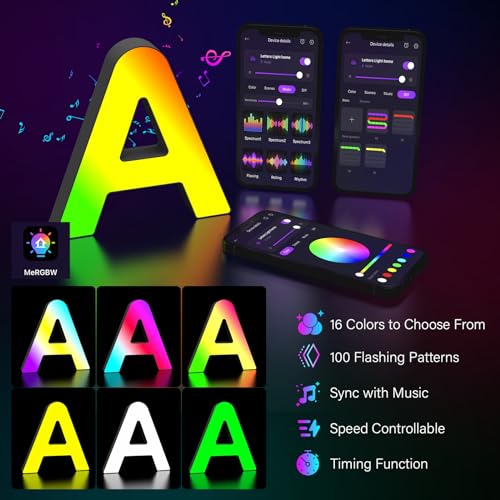 Color Changing USB Powered LED Light Up Letters