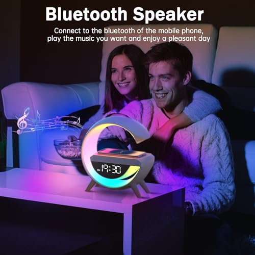 Wireless Charger Atmosphere Lamp with Bluetooth Speaker