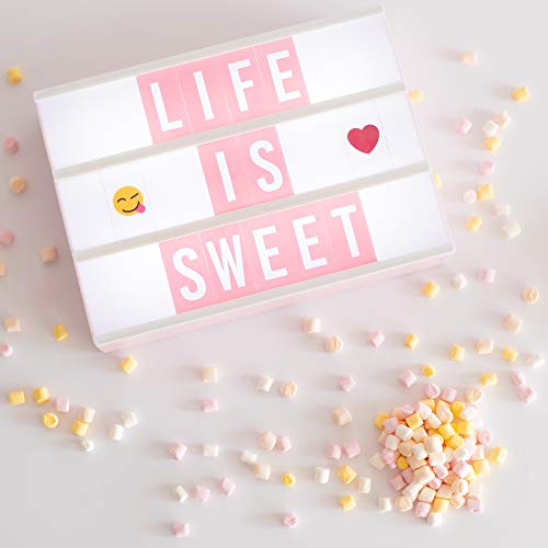 Pink Cinema Light Box with 400 Letters - A4 Led Light Box