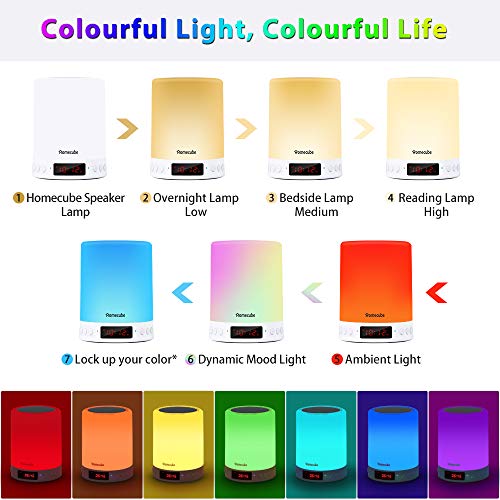 Homecube Bluetooth Speaker Lamp with Alarm, Radio - Perfect Gift