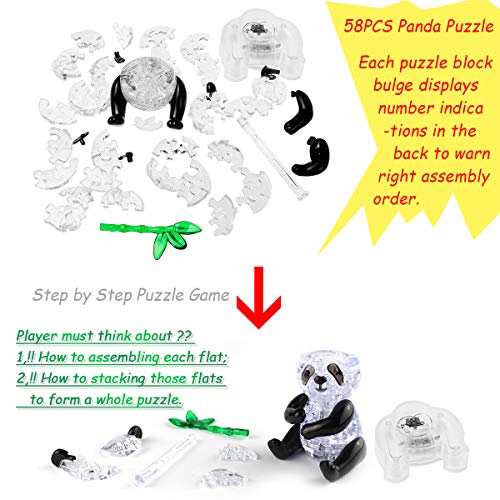 Light-up Crystal Panda Puzzle - Great Gift for All