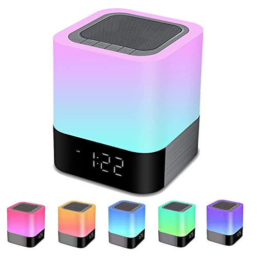 Bluetooth Speaker Alarm Clock Bedside Lamp RGB