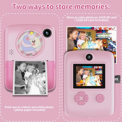 Instant Print Kids Camera - 2.5K UHD