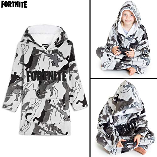 Fortnite Oversized Hoodie Sweatshirt Blanket - Grey