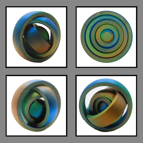 Rotating Rings Fidget Toy Spinner - Stress & Anxiety Relief (Blue)