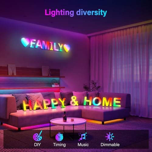 Color Changing USB Powered LED Light Up Letters