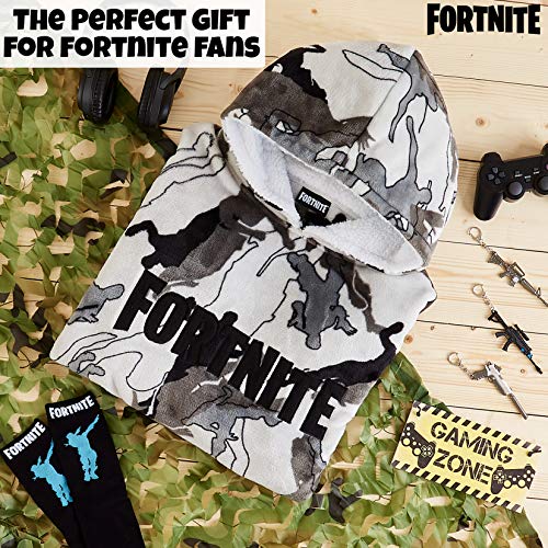 Fortnite Oversized Hoodie Sweatshirt Blanket - Grey