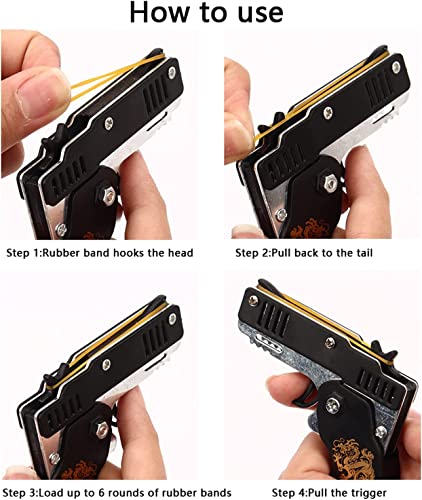 Mini Metal Burst Collapsible Rubber Band Gun Toy