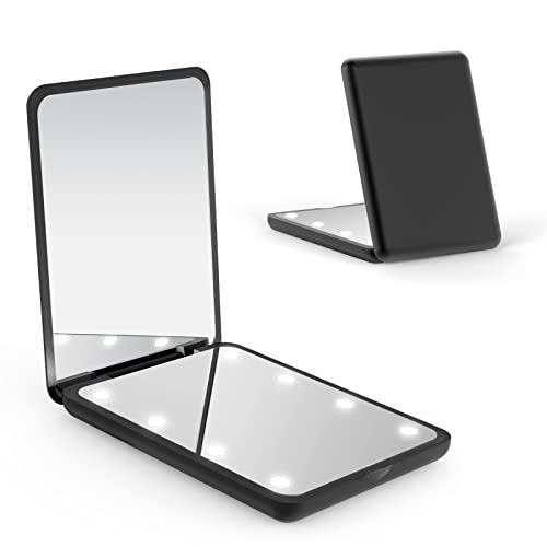 wobsion Pocket Mirror with LED Light and Magnification